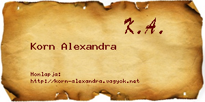 Korn Alexandra névjegykártya